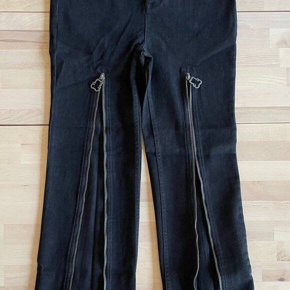 Teddy Fresh Women's Slim Fit Low Rise Stretch Zip Flare Denim Pants size 8 NWOT - Picture 4 of 10